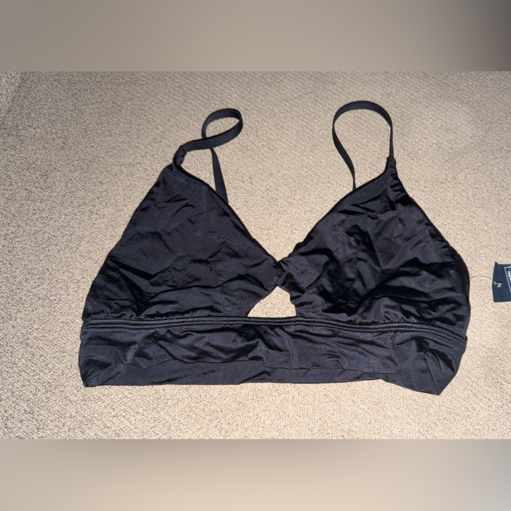 Black Women’s Bralette - Unbranded Comfort Wireless Swim Top